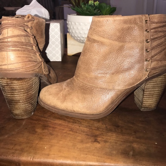 Jessica Simpson brown leather booties - Picture 2 of 4